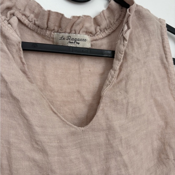 Le Ragazze Linen Sleeveless Tan Midi Dress - Picture 3 of 3